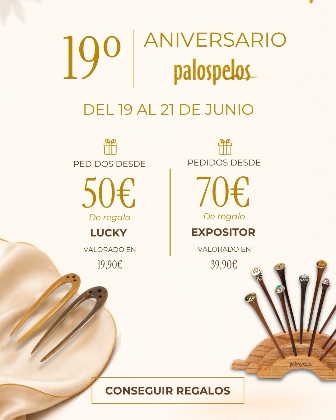 19º Aniversario Palospelos · Del 19 al 21 de junio · Consigue tus regalos